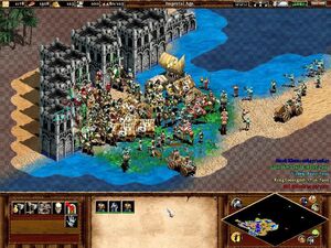 Age of Empires 2 featuring a massive border wall assault