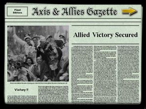 Reading the newspaper on the secured victory in Axis and Allies