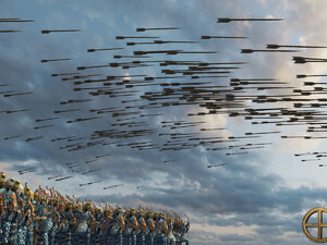 A rain of arrows in 0 A.D. Empires Ascendant